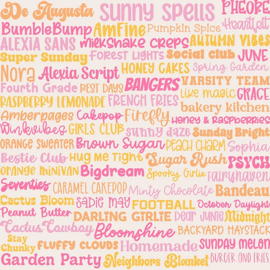Retro Flower & Name Clip Bundle