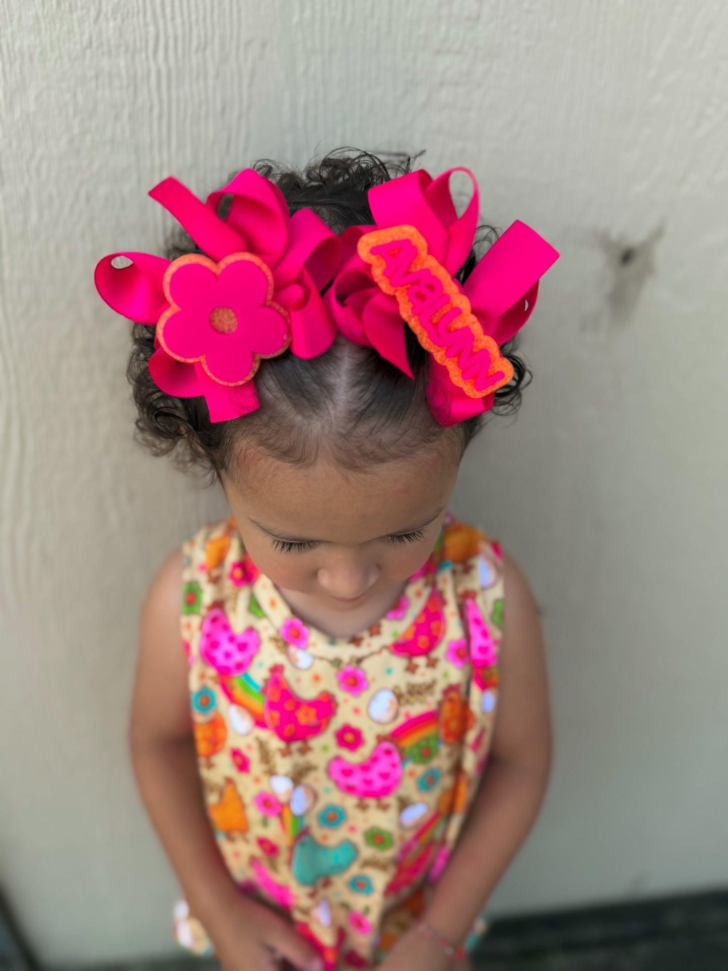 Retro Flower & Name Clip Bundle